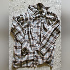 I Love Brown And Orange Flannel Shirt